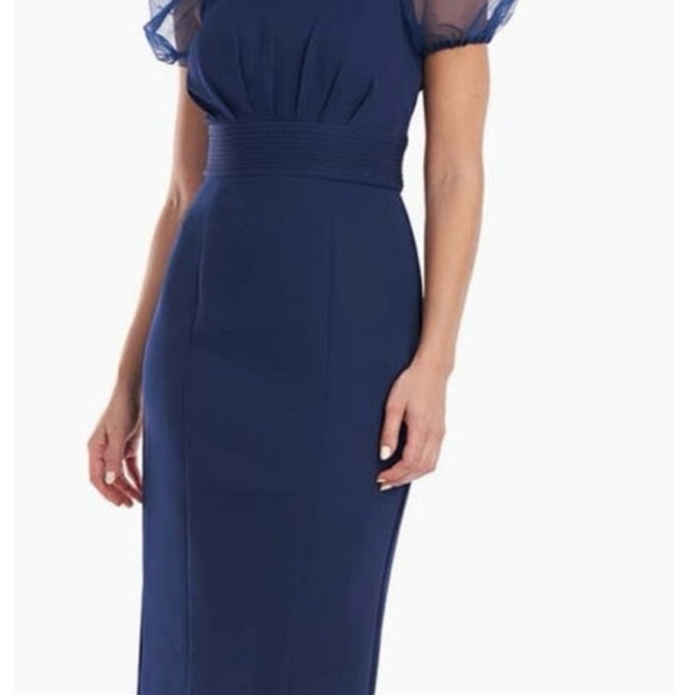 JS Collections Dress Harley puff sleeve cocktail blue size 16